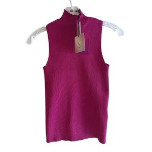 Fitted Pink Ribbed Tank Top